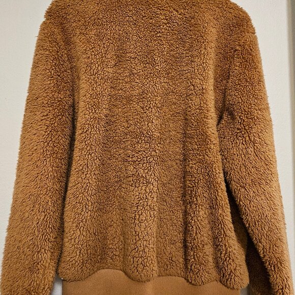 Free Country Fuzzy Full Zip Fleece Jacket Women's Size XL Brown Sherpa - Picture 2 of 5